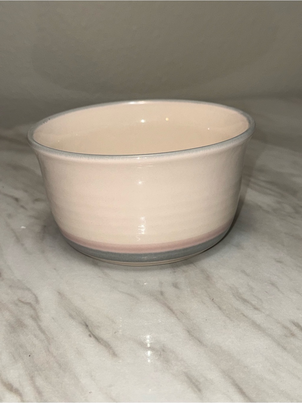 Pfaltzgraff Stoneware 431 Band Stripe Bowl Beige Gray Pink 6" x 3" MPN 431